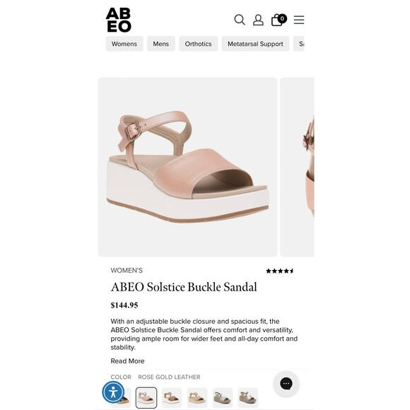 ABEO Woman’s sz 11 Devyn Platform Sandal Rose Gold Leather Strappy Sandal Ortho - Picture 9 of 10